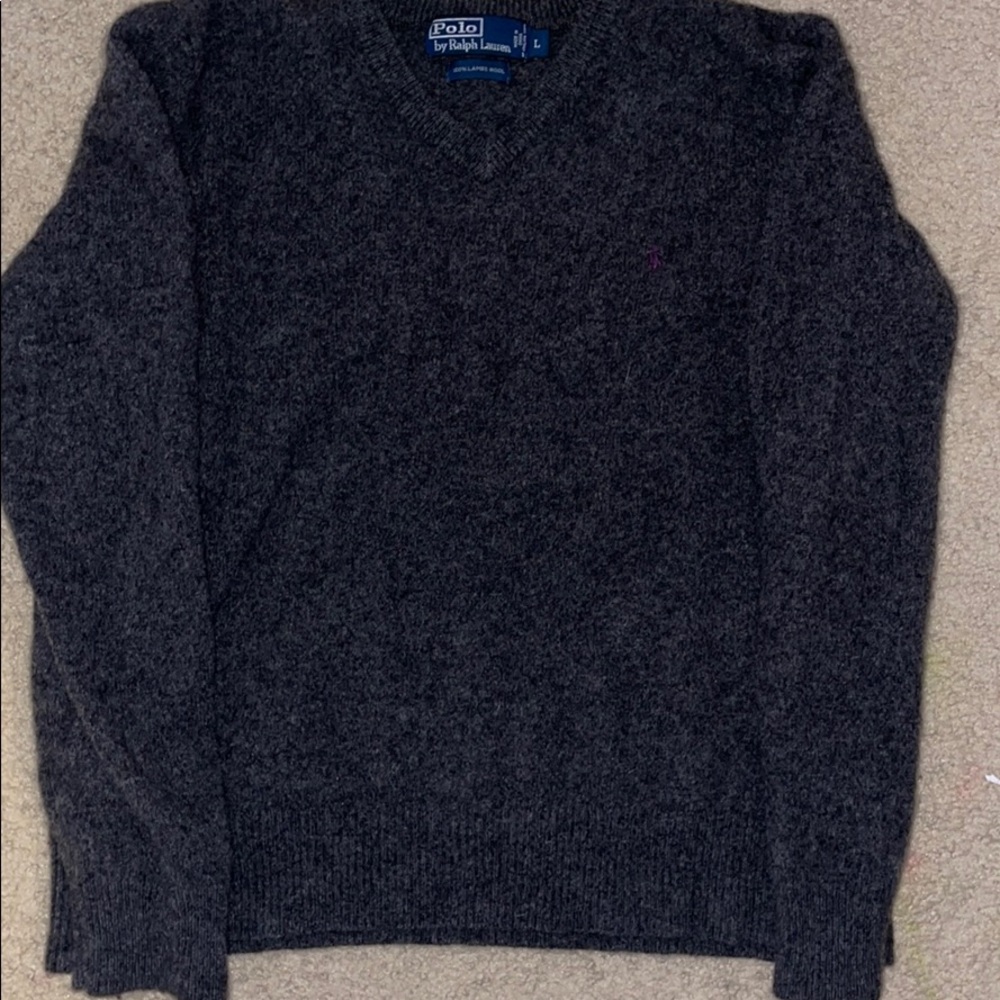 Dark grey polo sweater